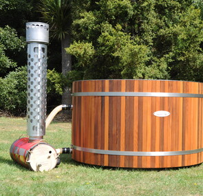 Gas and wood fired hot tub | gas or wood heated tub
